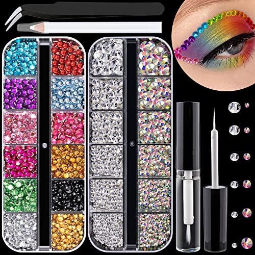 Flat Back Rhinestone Kits Colorful 01-colorful+AB+clear+glue