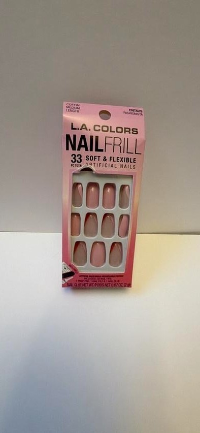 L.A. Colors Nail Frill Soft & Flexible Artificial Nails Almond Shape 33 Piece
