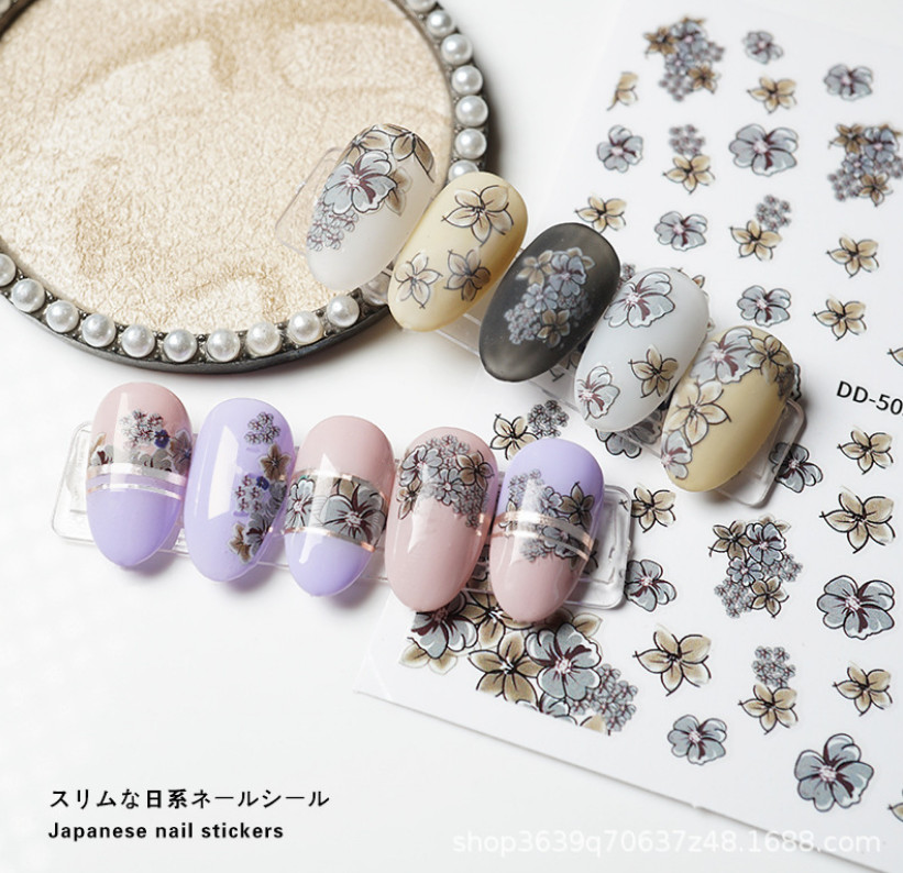 Flower 3D Nail Stickers Nail Art Adhesive Transfer Toe Sticker Decals DIY NH12