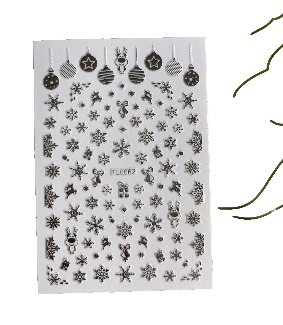 Christmas Nail Stickers TL0062 Silver