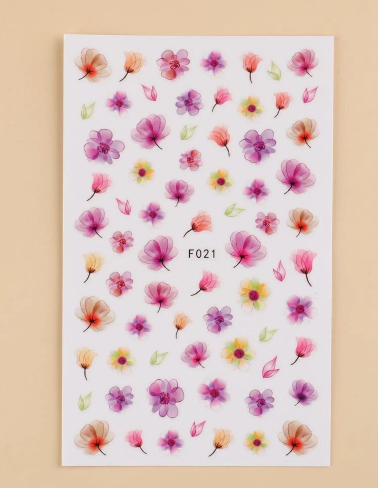 Nail Art Stickers Summer Flowers Spring Floral Decals Pastel Petal DIY Nails