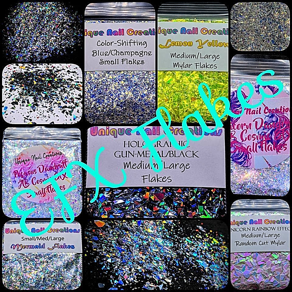 FLAKES & MYLAR✨LAZER HOLO & EFX Cosmic~You Choose•Nail Art•Face•Festival•USA