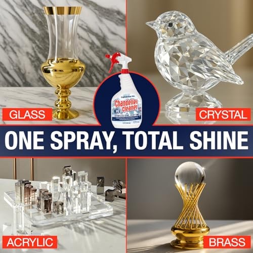 Chandelier Cleaner Drip Dry Spray – No Wipe Formula for Effortless, Streak