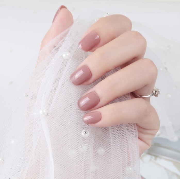 Handmade Press On Nails – Glossy Short Square Nails, Black White Red Fake Nails