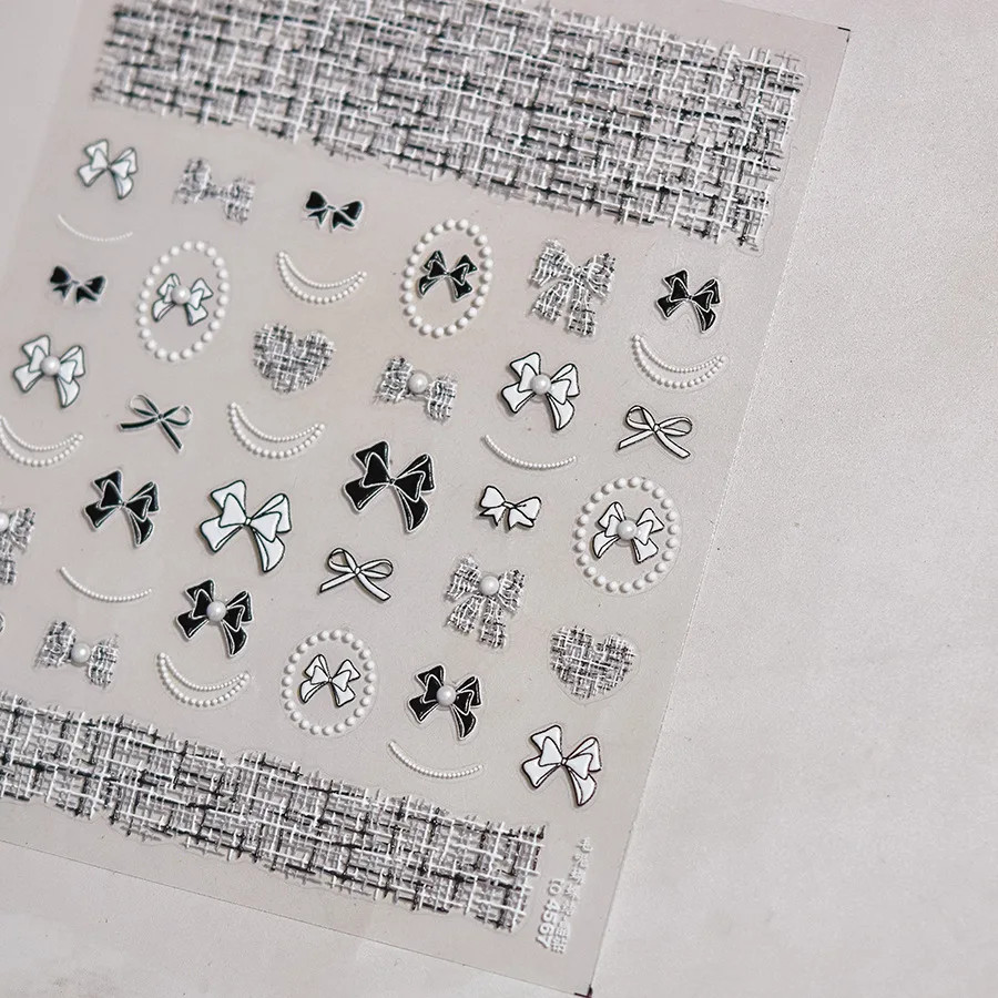 5D Relief Lace Nail Art Stickers 3D Embossed Decals Self Adhesive Manicure DIY