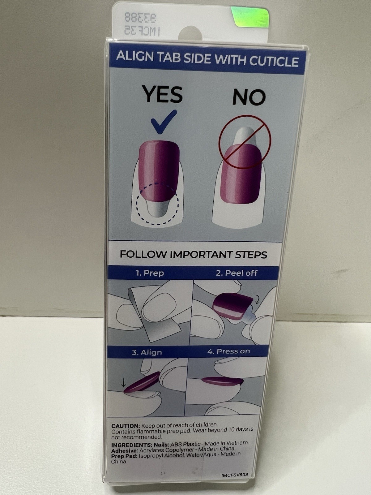 imPRESS Color FX Clear Holographic Short Square Press-On Nails No-Glue IMCF35
