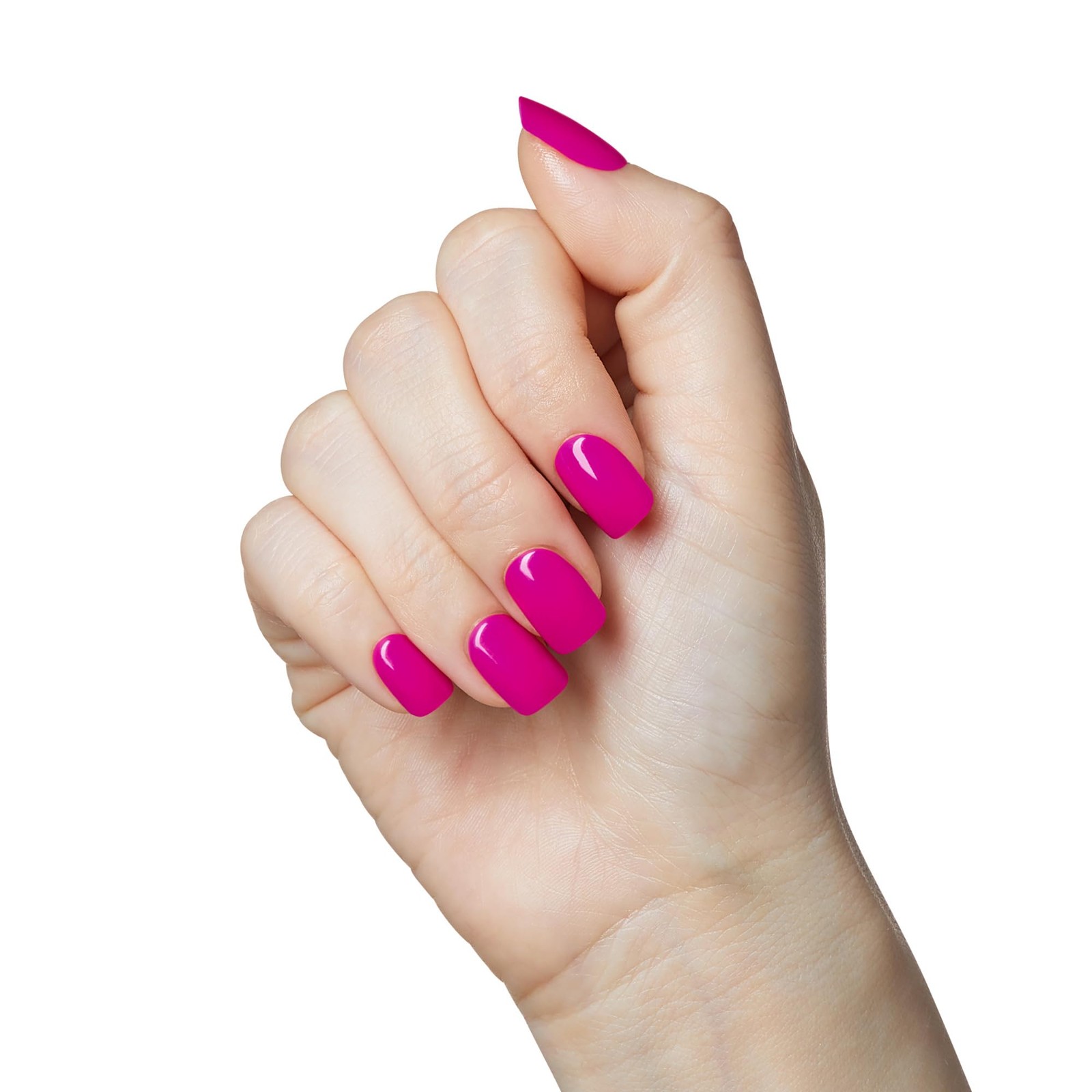 KISS imPRESS No Glue Mani Press On Nails, Color, ‘All Smiles’, Short, Pink