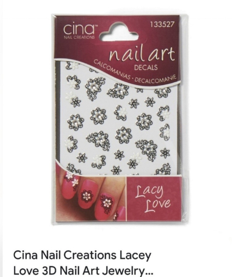 NWT CINA Nail Art Decals N°133055 Punky Princess & N°133527 Lacy Love!