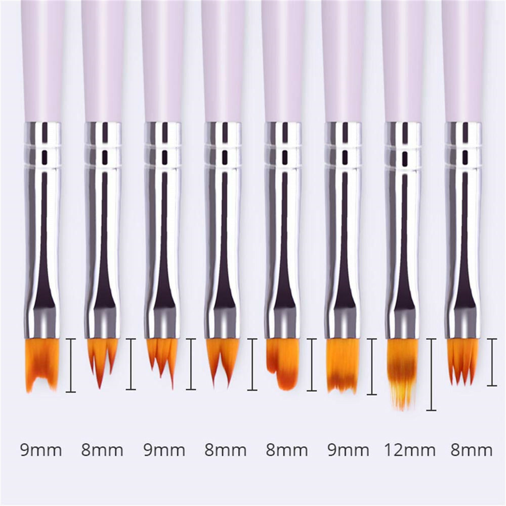 8Pcs Nail Art Brush Gradient Draw Polish Painting UV Gel Liner Pen Manicure Tool