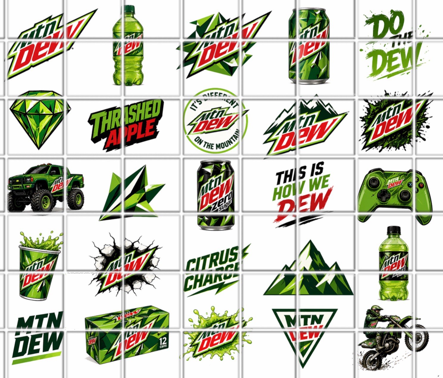 Mountain Dew Waterslide Decals For Nails Set Of 50 Instructions Bonus
