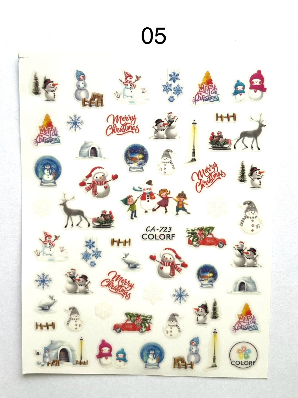 Nail Art Stickers Decals Christmas Snowflake Snowman Reindeer Santa Xmas Festive