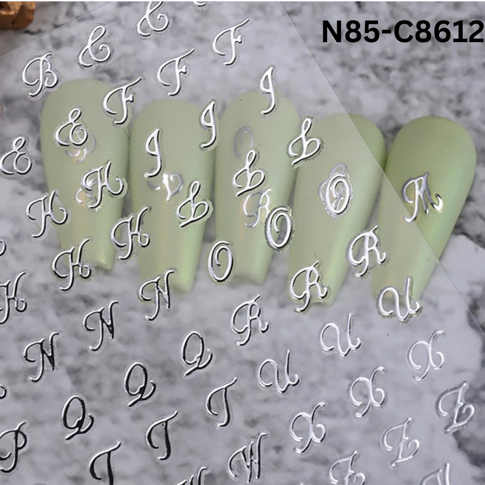 Nail 3D Roman Letter Nail Stickers, English Alphabet Nail Stickers, Nails Art St