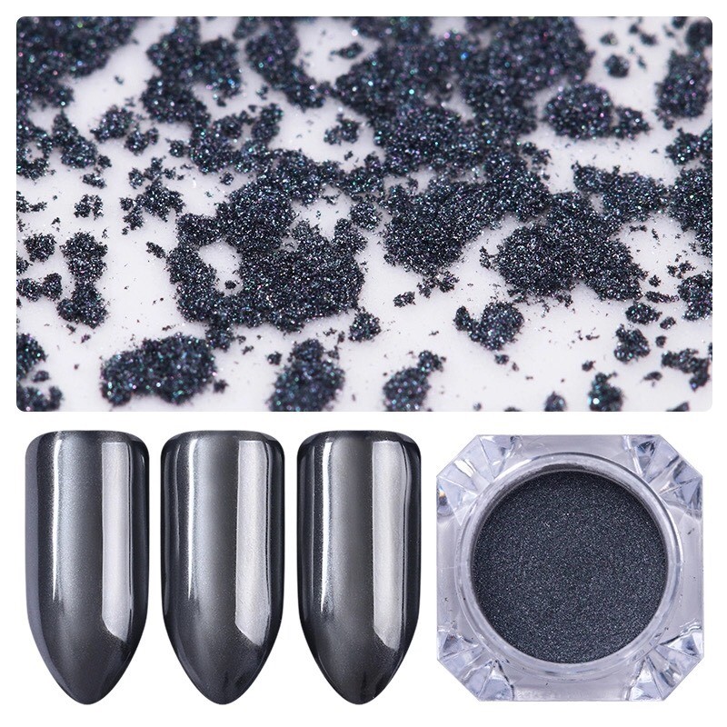 BLACK Nail Mirror Powder NEW ARRIVAL Real A+ Grade Chrome Effect Pigment (y10)