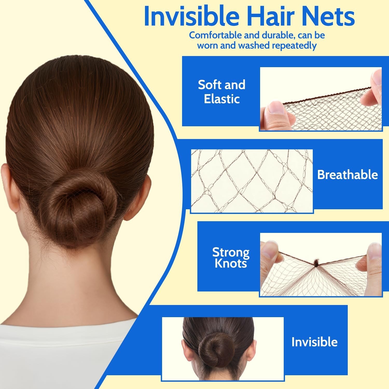 TsMADDTs Bobby Pins and Hair Nets Set, 1 Count (Pack of 1), brown