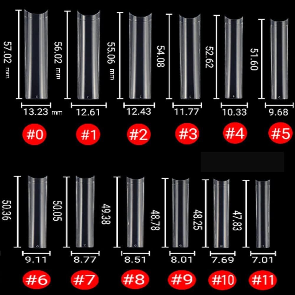No C Curve 3XL Square Nail Tips-Clear Acrylic Nails Square Shape Nail Tips