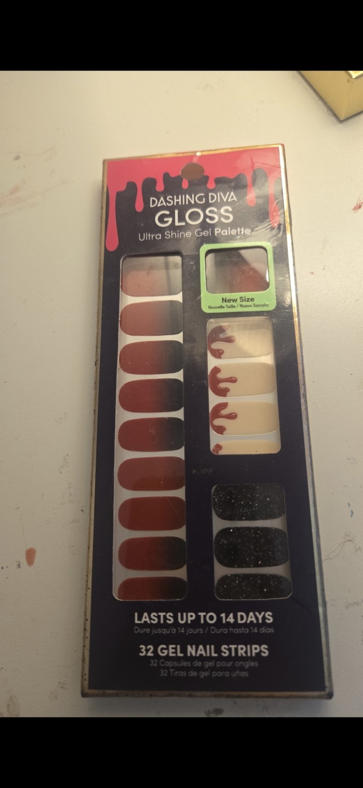 Dashing Diva Gloss Gel Palette GS319 Vamp Life Press-On Nails Red Black Square