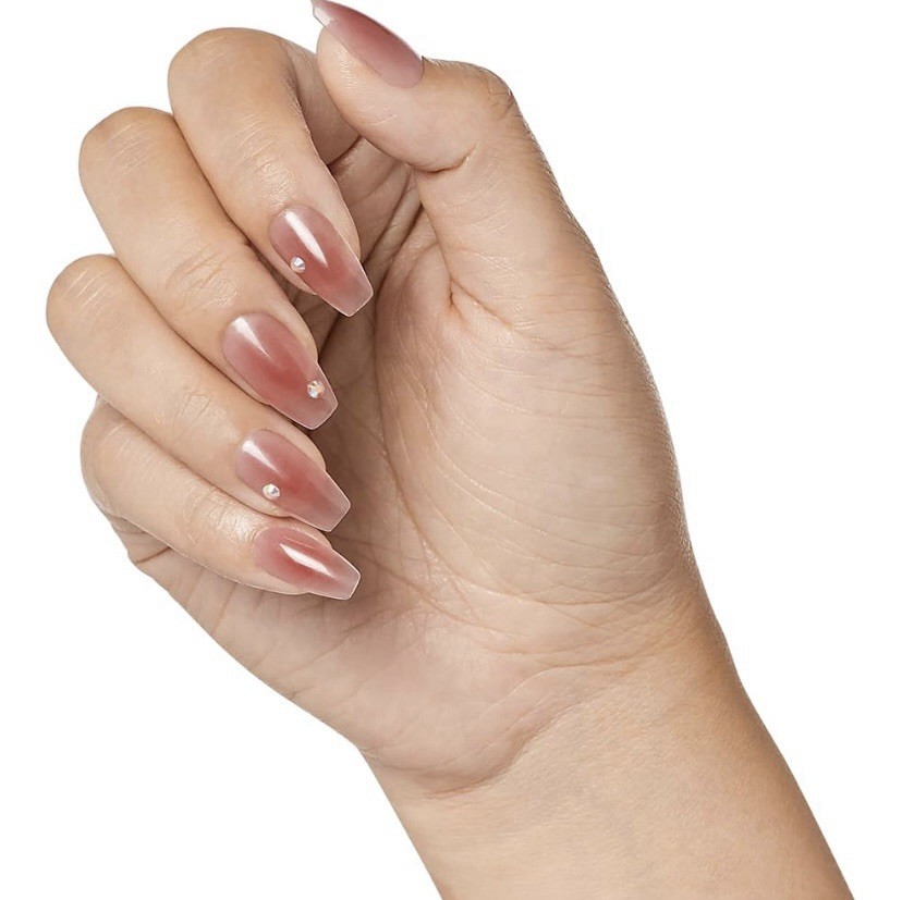 Kiss Bare But Better Premium 30 Medium Nails Pink Gradient Color Glue Included