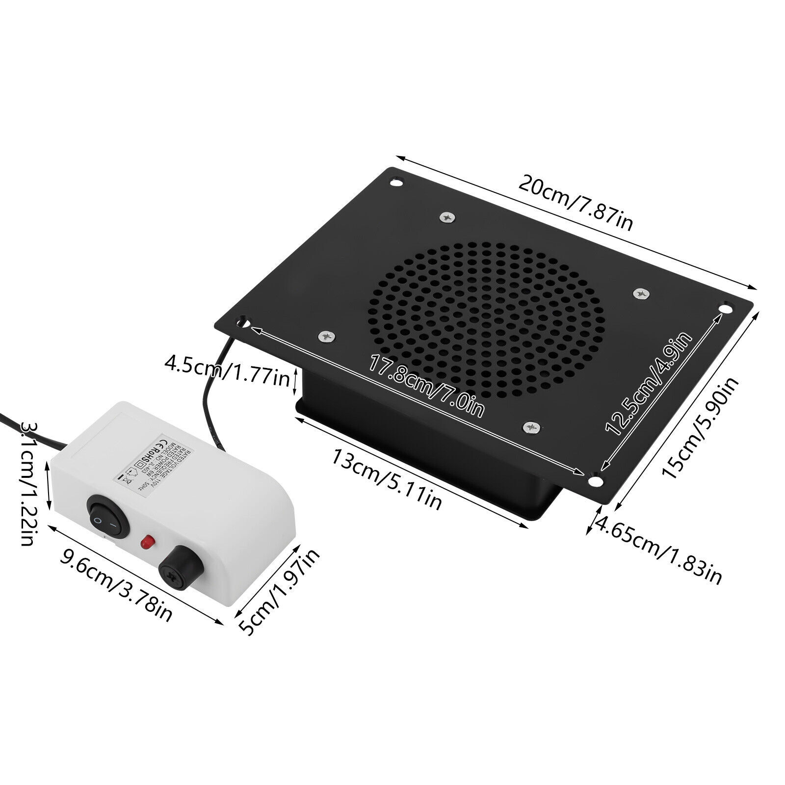 6W electric high-efficiency nail dust collector black wired Nail Dust Collector