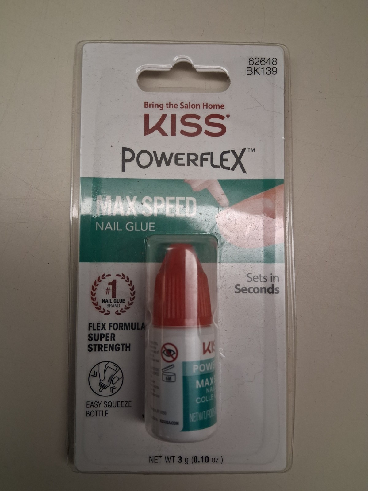 KISS – POWERFLEX NAIL GLUE – MAX SPEED SUPER STRENGTH – 0.10 oz