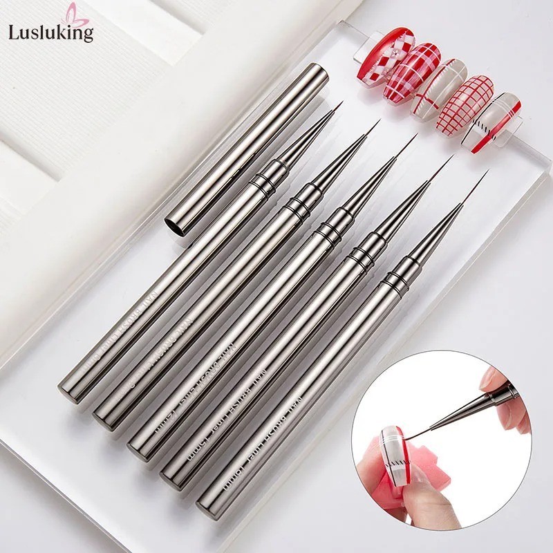 5pcs Nail Art Liners Striping Brushes Fine Line Drawing Detail Painting Blending