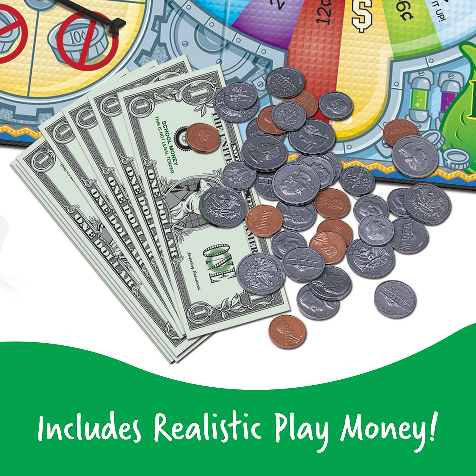 Learning Resources Money Bags Coin Value 12.00″ L x 17.00″ W x 1.50″ H, Multi