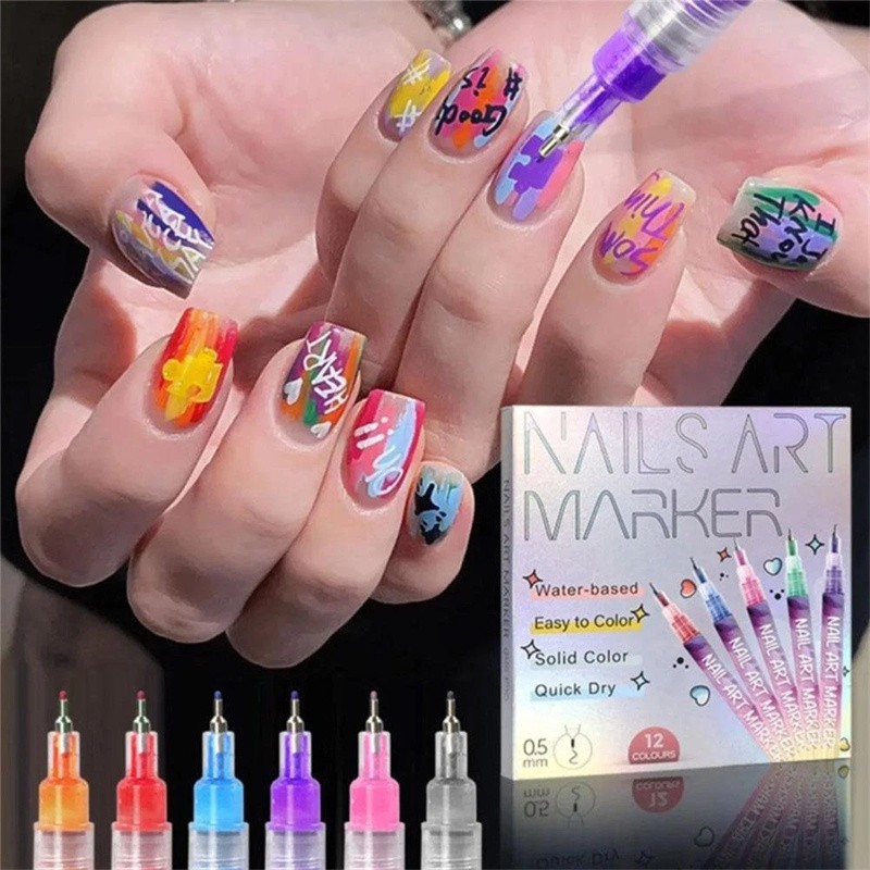 Nail Art Pens Markers Kit – for Girls Women Kids Beginners DIY Painting Nails