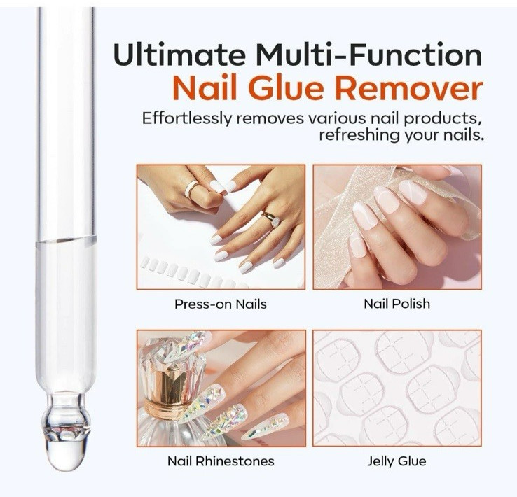 Quick 30ml Nail Glue Remover for Press-On Nails – Easy Two-Step Application