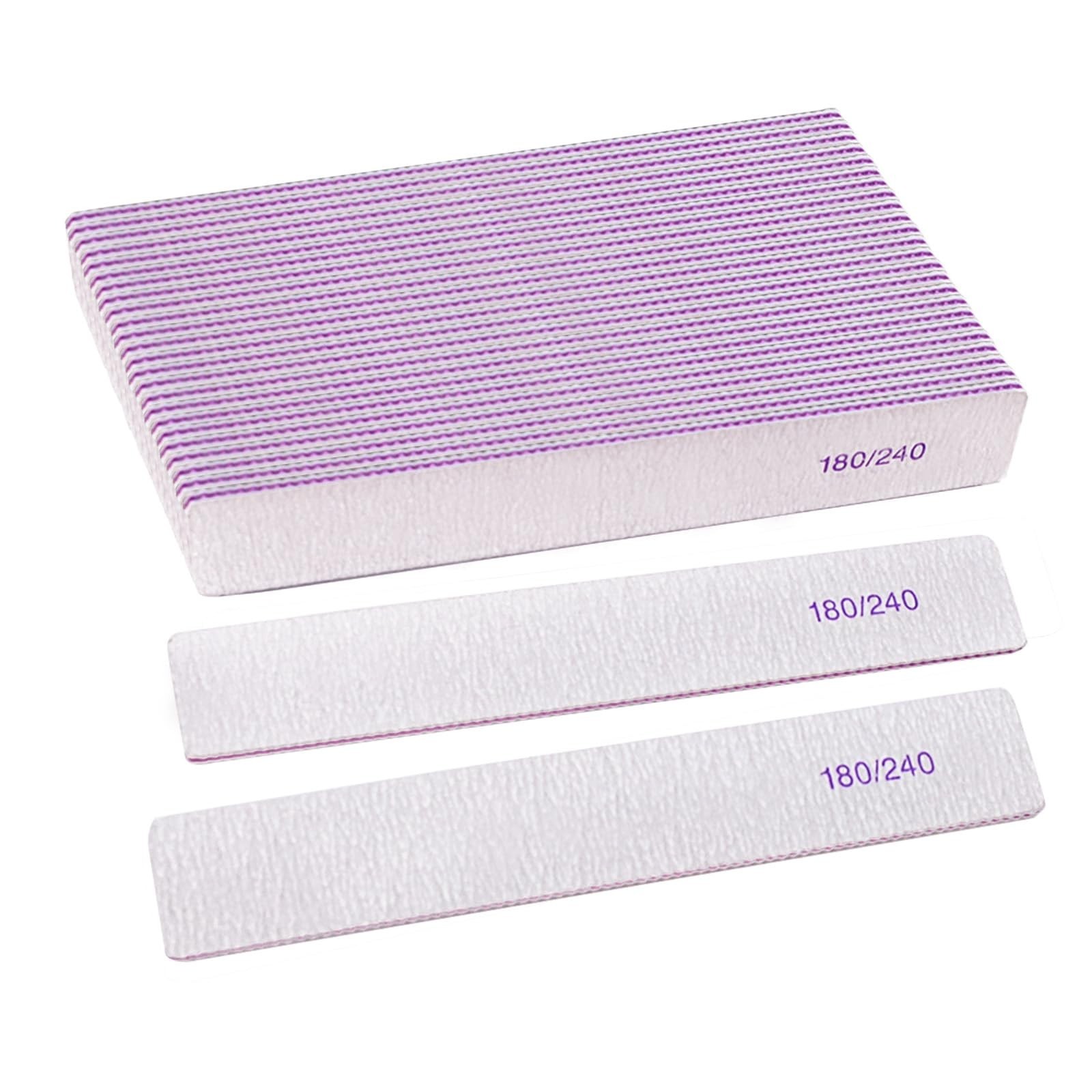 Nail Files (24 Packs), Professional 180/240 Grit Double Sided Emery Boards fo…