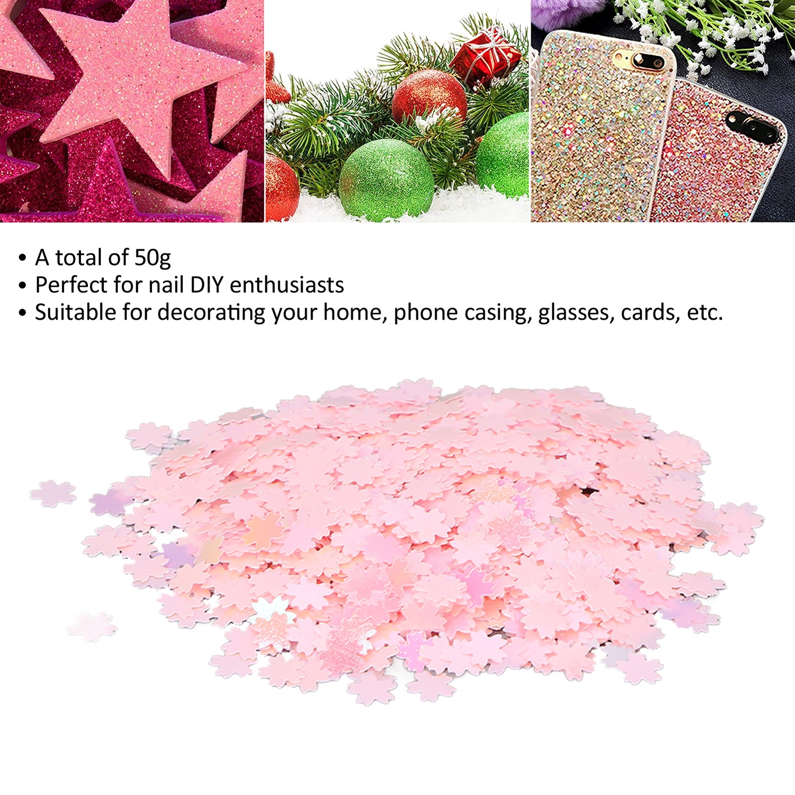 50g Nail Glitter Sequins Sparkling Flakes For Manicure Decoration