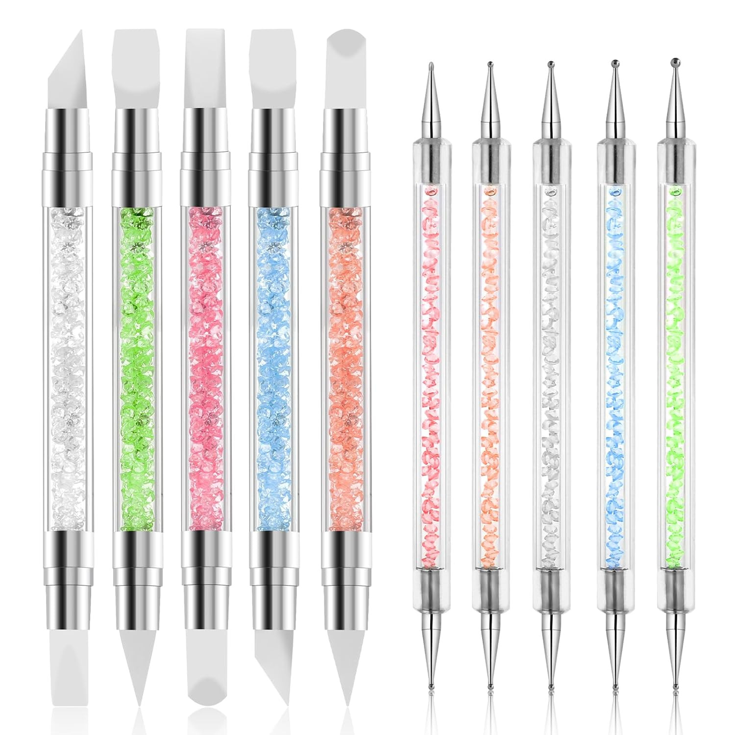 Nail Art Silicone Sculpture Pen Set Dual Ended Carving Shaping Nail Tools Brush