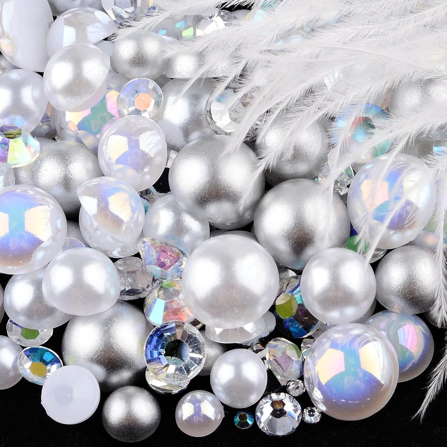 3900+ Pcs Rhinestones and Pearls Kit, 2-10Mm Flatback Gems for Nail Art, Tumbler