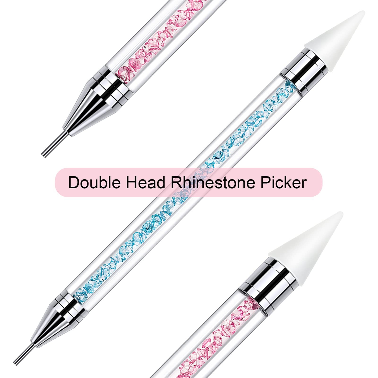 2 Pieces Rhinestone Picker Dotting Pen, Dualended Rhinestone Gems Crystals St…