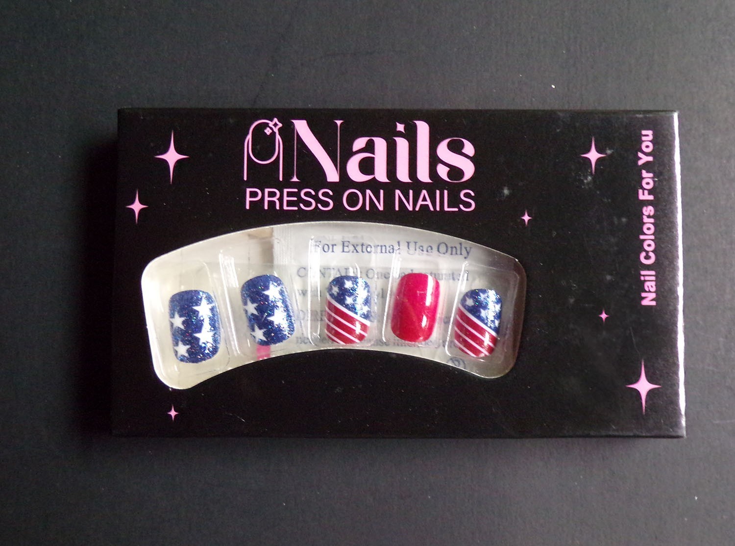 4th of July Press on Nails Red, White & Blue USA Set 3