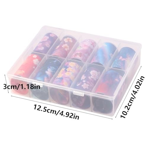 Butterfly Print Nail Art Foils Transfer Stickers 10Pcs Flowers Print Nail