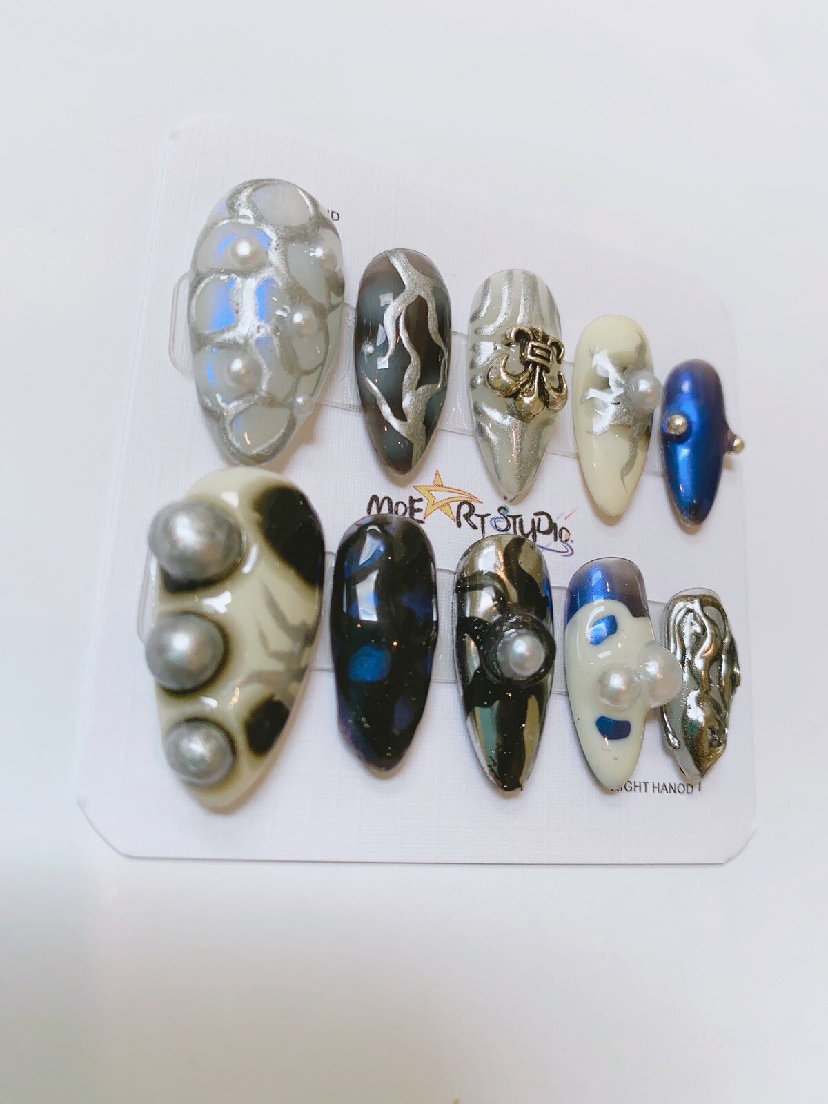 Nails Handmade press on nails 3D size S Cool