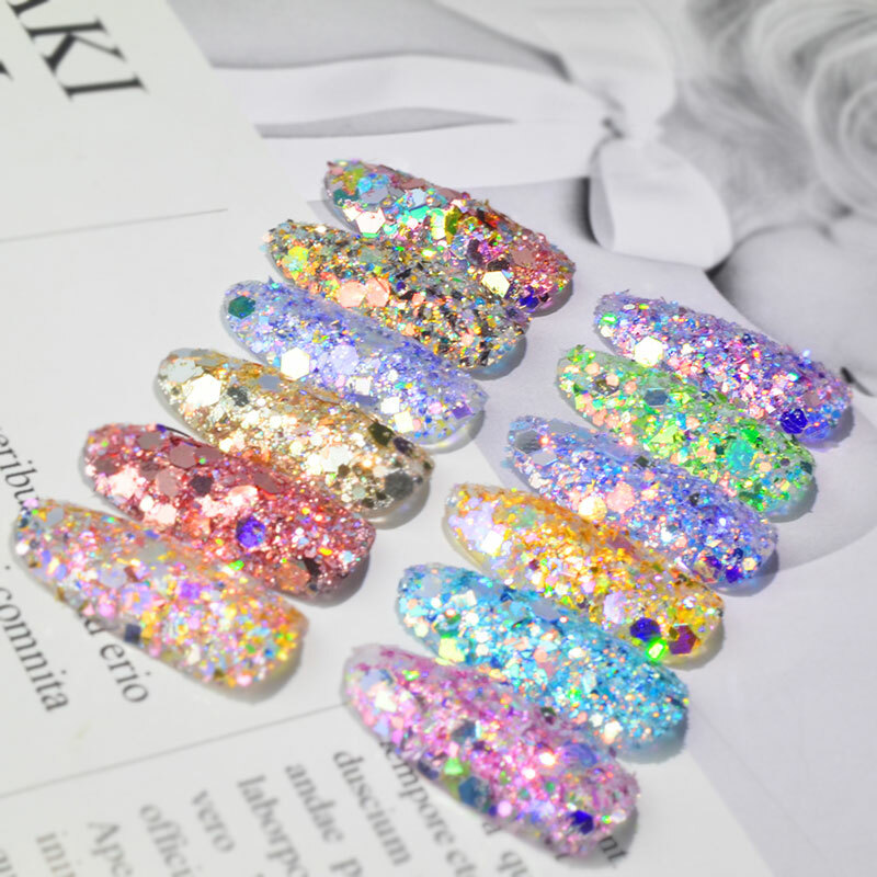 12 Colors Glitter Powder Dust Nail Art Nail Art Sequin 3D Decoration Manicure