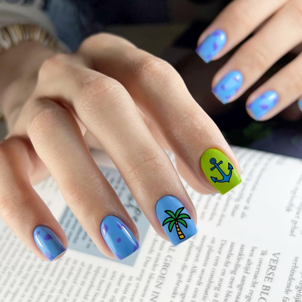 9pcs Ocean Theme Nail Stamping Plates Beach Seashells Seaweed Nail Art Stenci…
