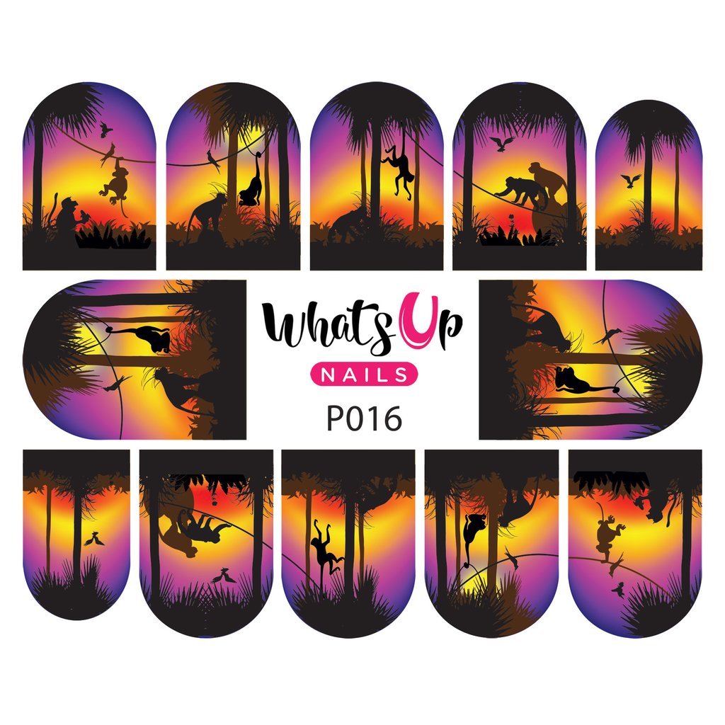 P016 Hangin at Sunset Water Decals Sliders for Nail Art Design