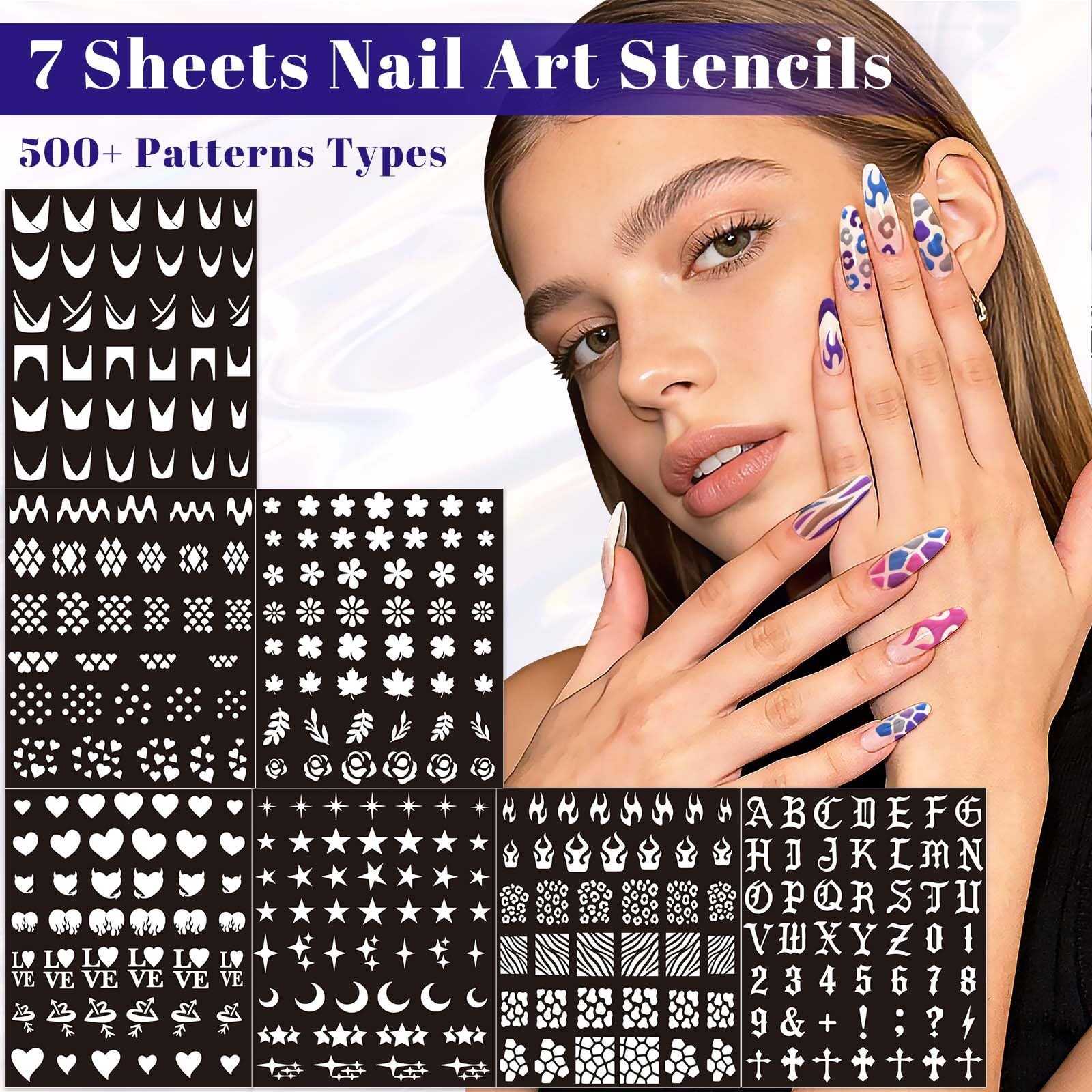Nail Art Acrylic Marker Pens with Stencils, 12 Colors Dual-Tip Water-Based Ma…