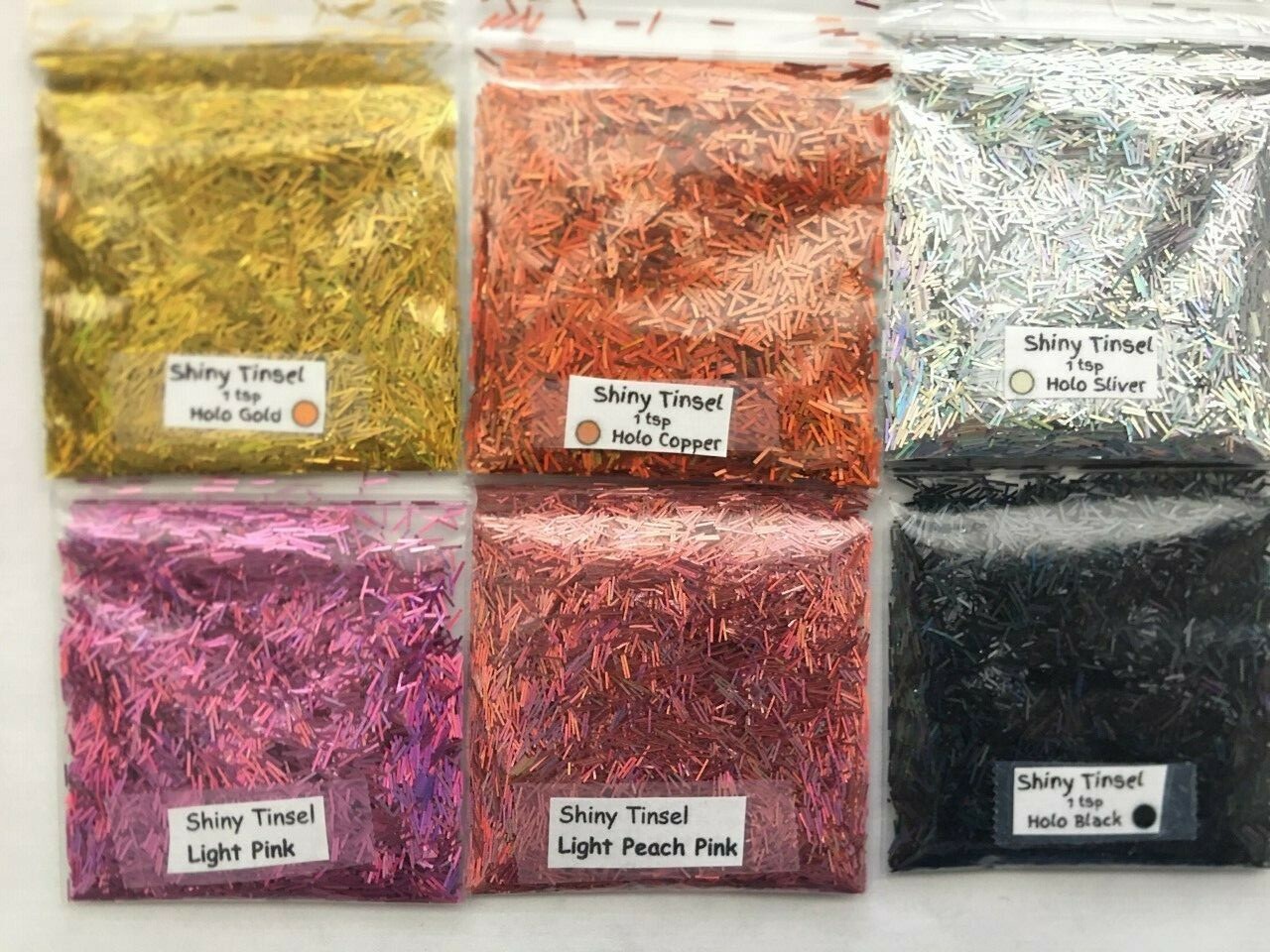 Solvent Resistant Holographic SHINY TINSEL Glitter-Colors-Nail Art Craft-US