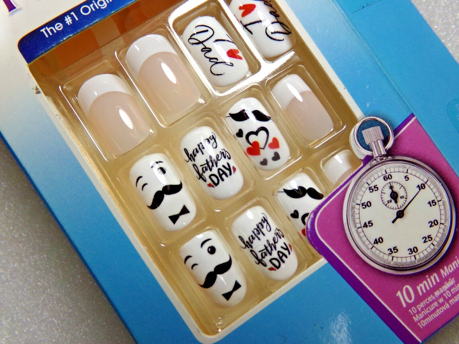 Broadway By Kiss Nail GLUE ON Medium French Father’s Day