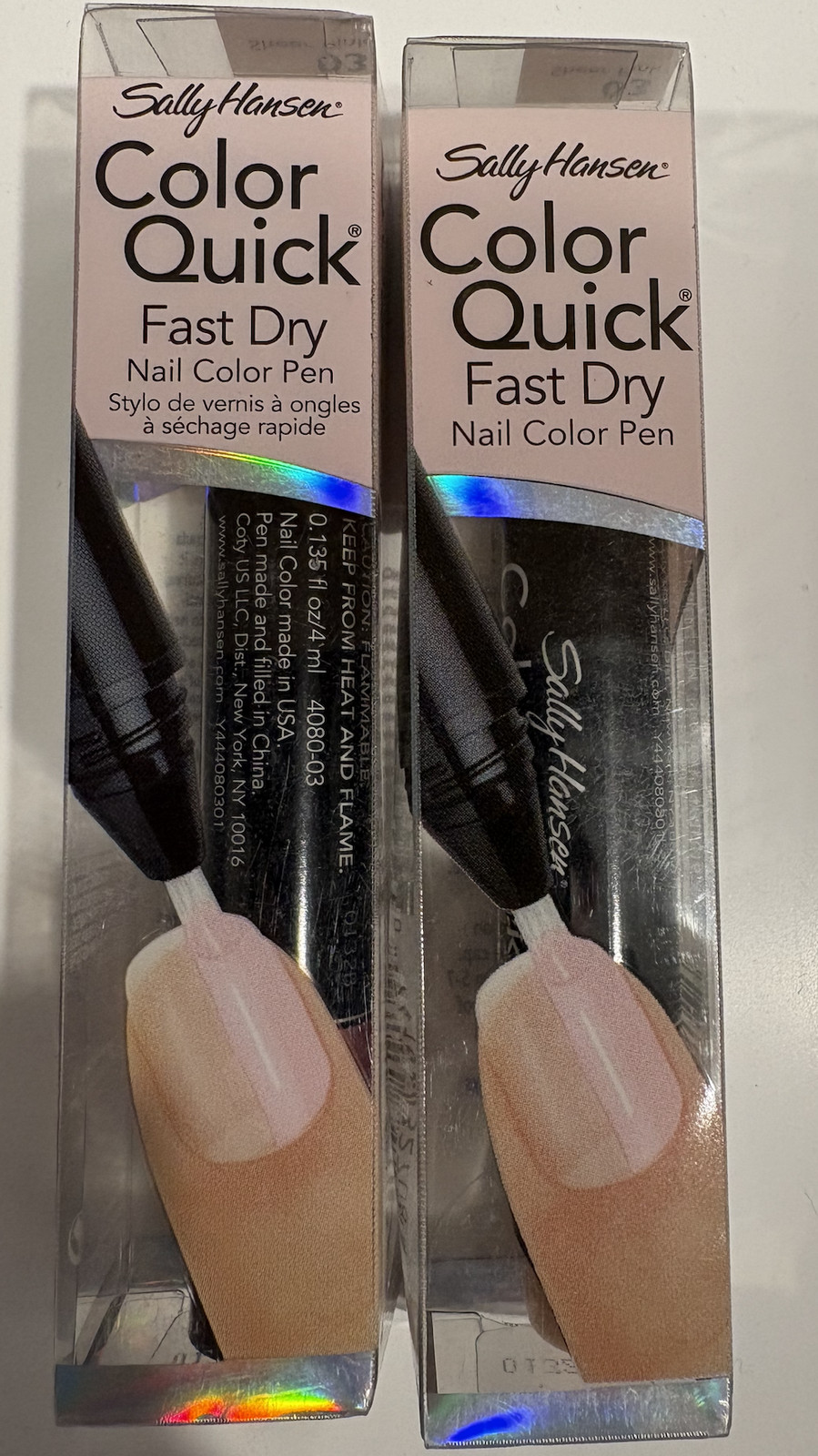 Lot of 2 Sally Hansen Nails Art Pens or Color Quick Fast Dry Nail Color Pens