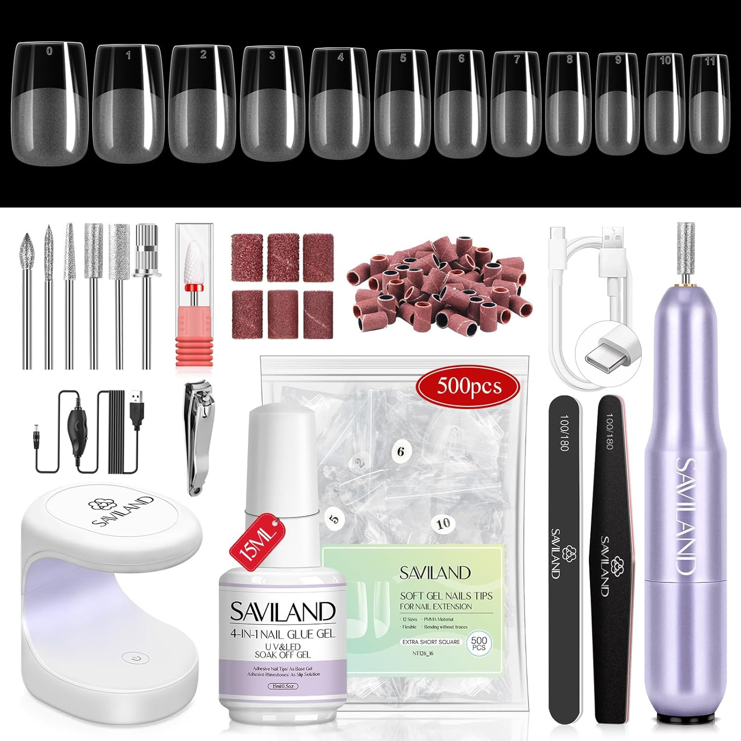 Long Length Reusable Nail Forms: Super Sticky Duable Poly Gel Nail Forms Sturdy