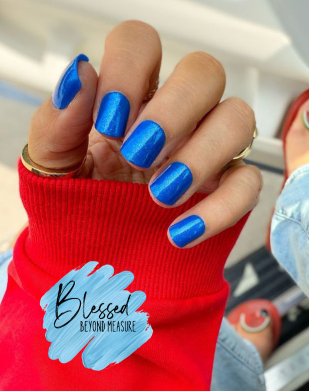 Red Aspen Press On Nails~Red, White, and Boujee, Brookie Nail Dashes Short~Blue