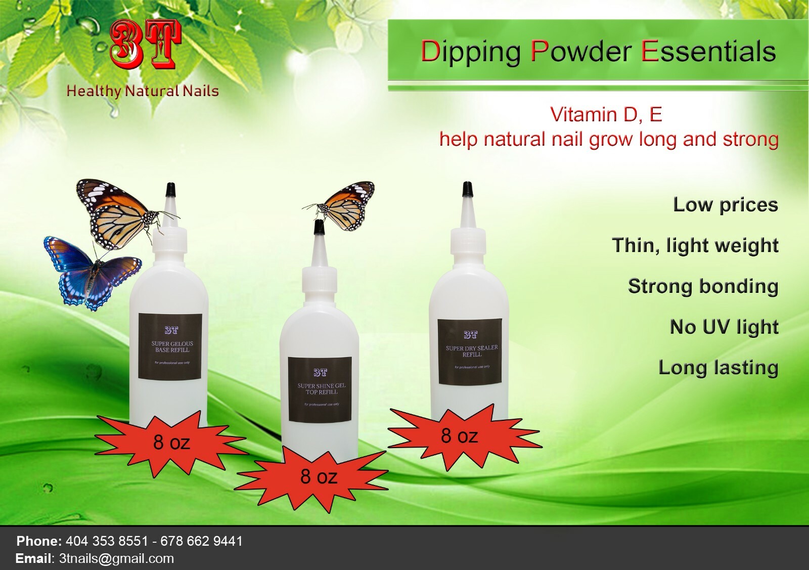 3T Nails Prep for Dipping Powder Essentials Sealer 8 oz