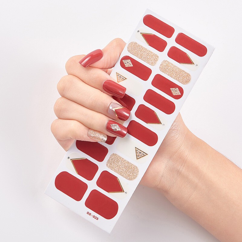 22Tips Nail Art Stickers Self-Adhesive DIY Stylish Nail Wraps Full Cover Sticker