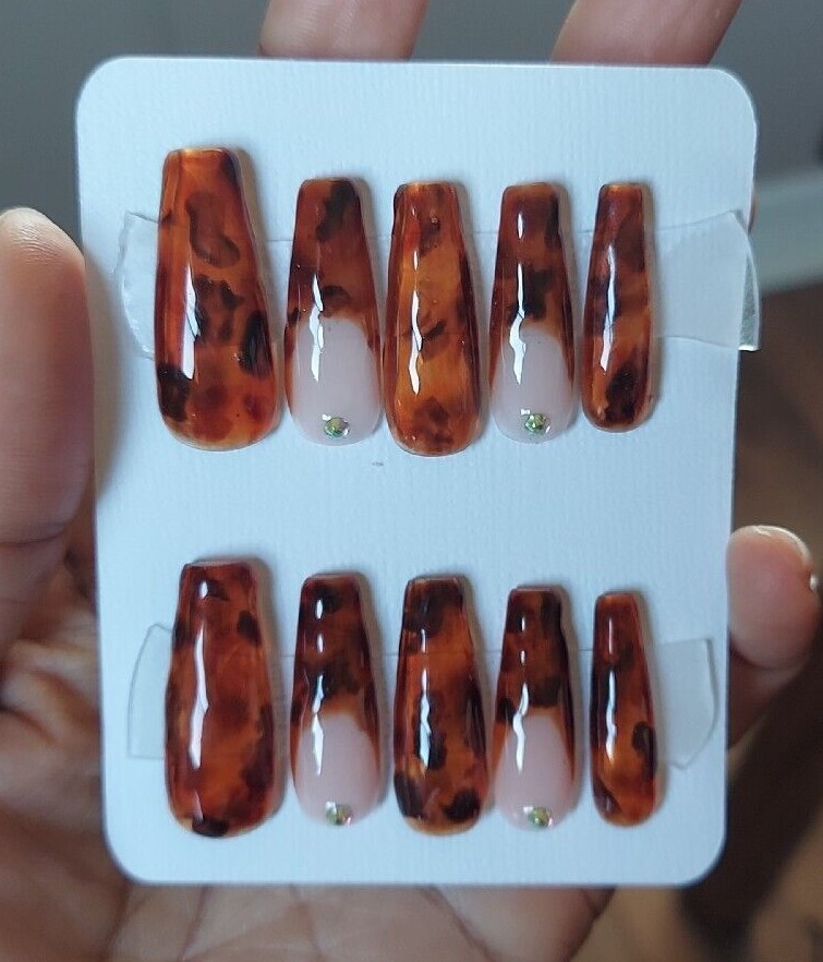 Tortoise Shell Nails Turtle Animal Print Nails Safari Nails Zoo Jungle Nails
