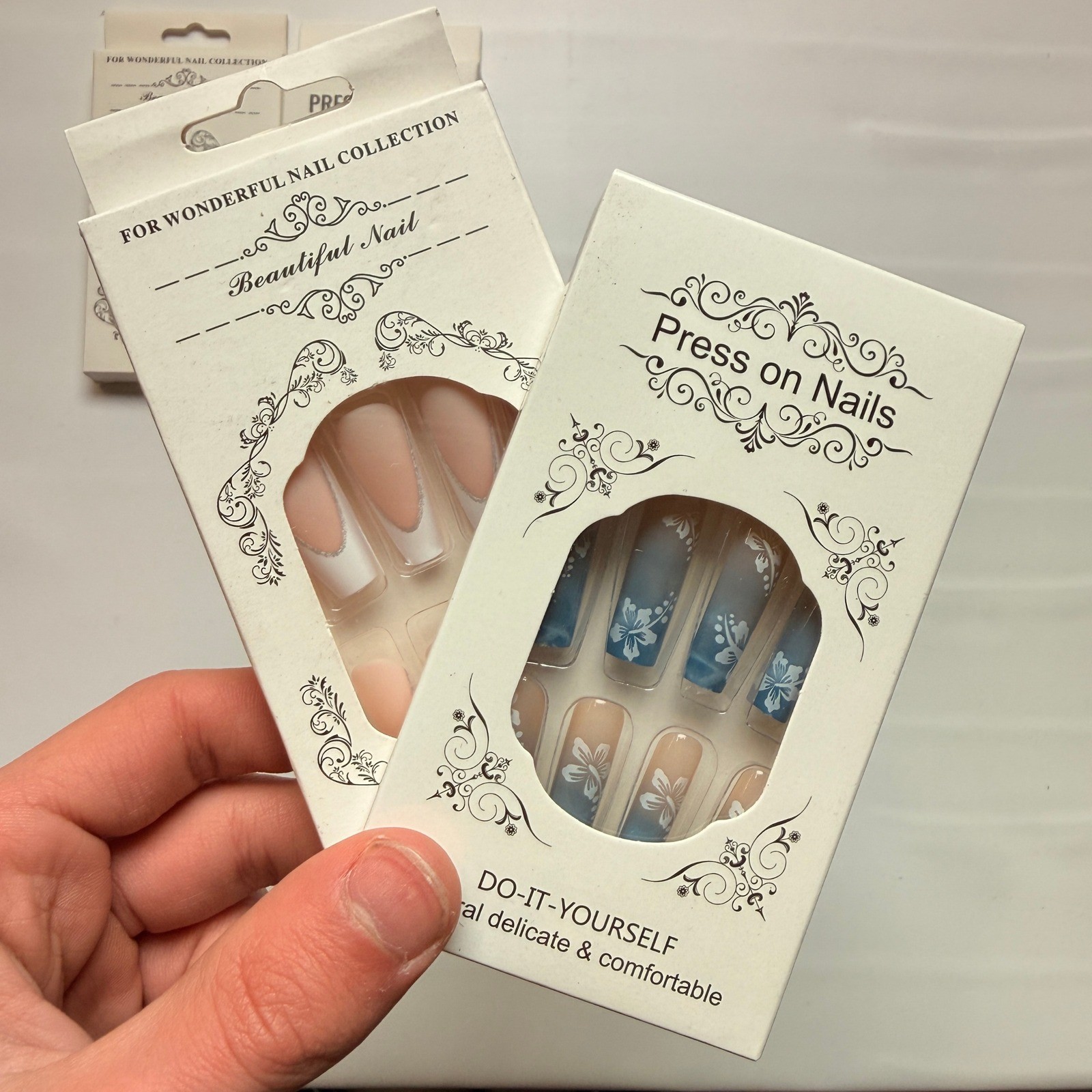 Lot of 10 Pack of 24 New False Press On Nails Assorted Designs and Colors №N36