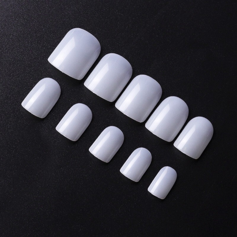 500pcs Square Short Fake Nails Full Cover False Nail Art Tips Natural Color