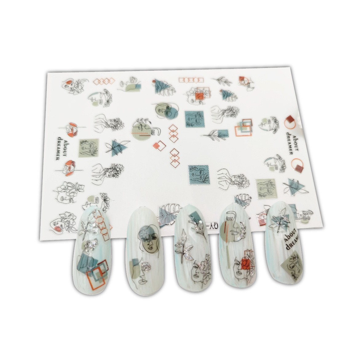 Graffiti Fun Nail Art Stickers Self-Adhesive Minimalist Design Nail Decorations